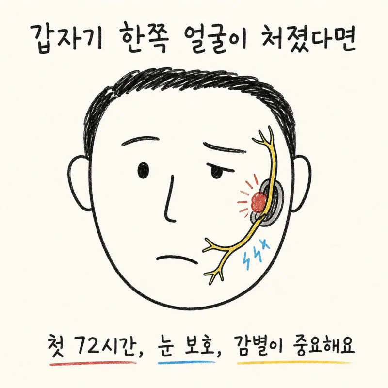갑자기 한쪽 얼굴이 처졌을 때, 구안와사 벨마비에서 먼저 확인해야 할 것들 | 인천 송도 안면마비