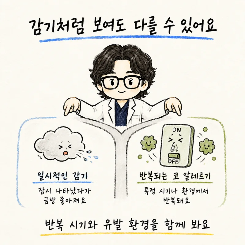 감기와 알레르기비염은 어떻게 다를까요?