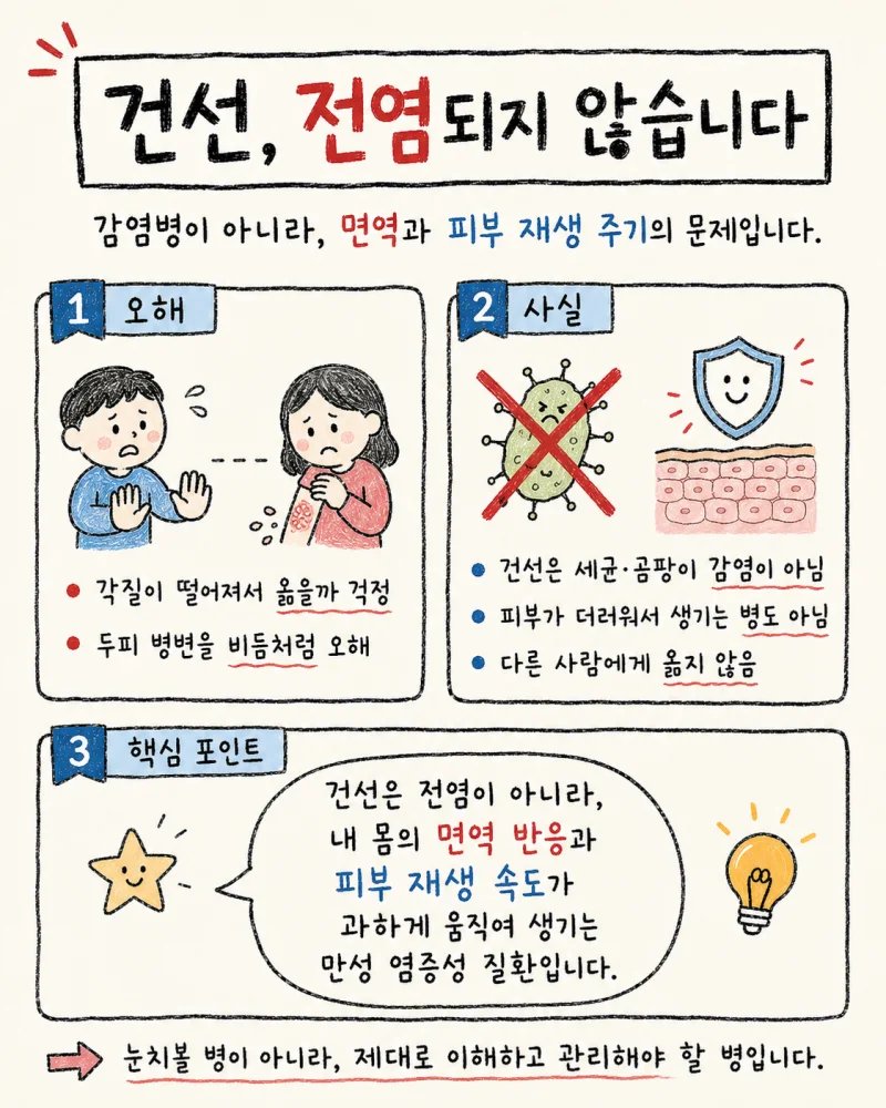 건선은 전염되지 않습니다