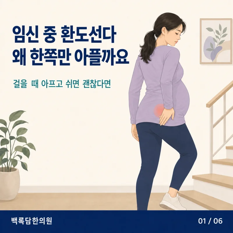 임신 중 환도선다, 한쪽 엉덩이와 꼬리뼈가 걸을 때 아픈 이유 | 인천 송도 한의원