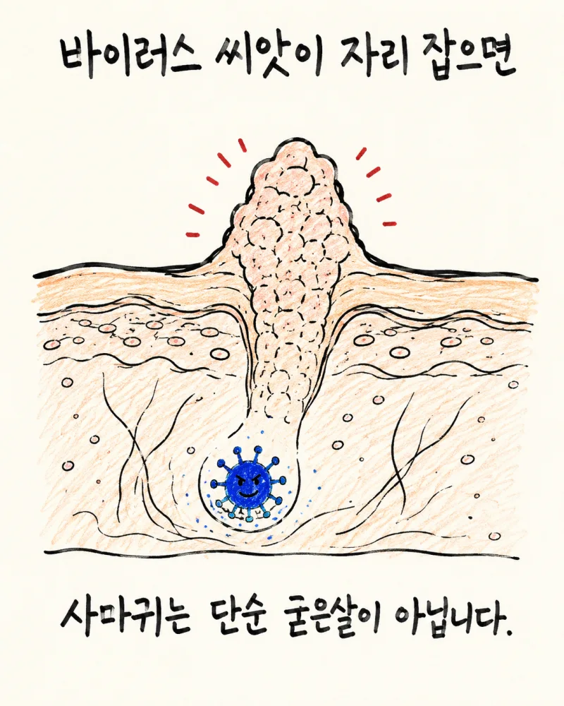 인천 송도 사마귀 · 우목 · 편평사마귀 · 수족부사마귀